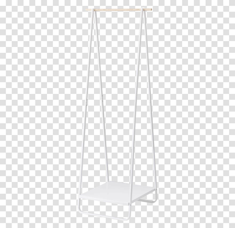 White Yamazaki Freestanding Clothing Rack With Wooden, Building, Utility Pole, Architecture, Cutlery Transparent Png
