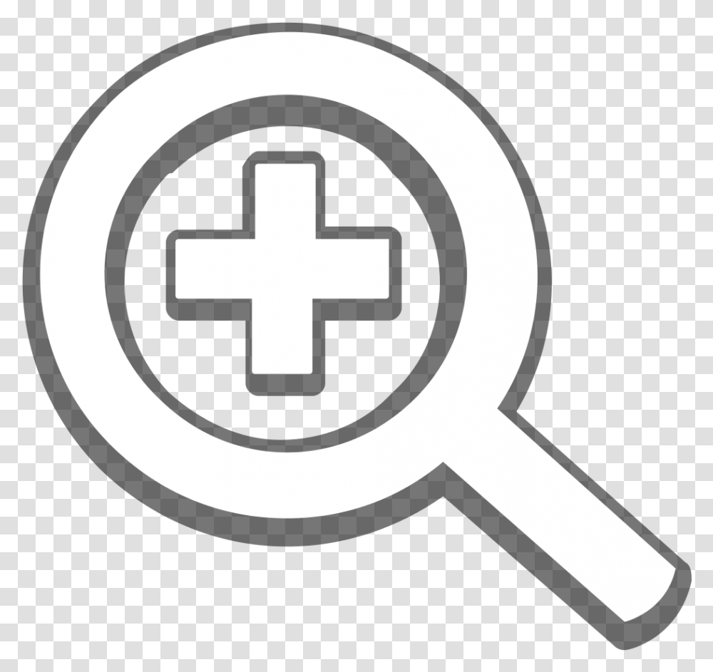 White Zoom Symbol, Magnifying, First Aid Transparent Png