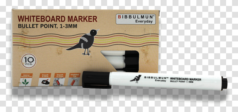 Whiteboard Marker Bullet Point Black 12 Pack Magpie, Bird, Animal Transparent Png