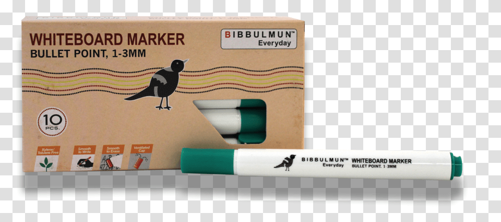 Whiteboard Marker Bullet Point Green 12 Pack Black Billed Magpie, Bird, Animal Transparent Png