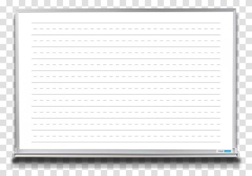 Whiteboard With Penmanship Lines Narrow Aluminum Frame Paper, Page, Document, Laptop Transparent Png