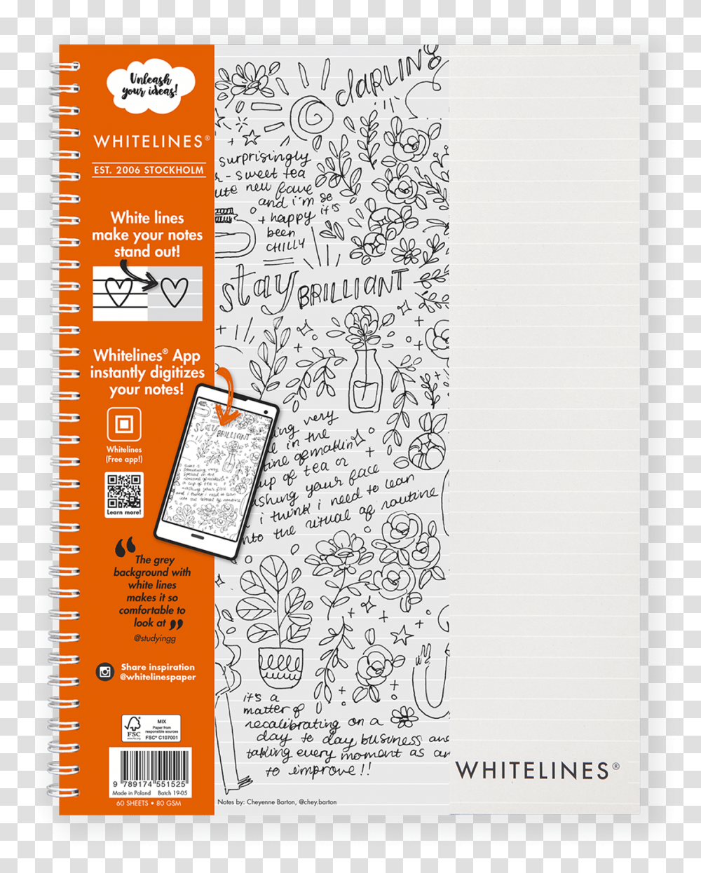 Whitelines A4 Lined Notebook Whitelines, Text, White Board, Page, Paper Transparent Png