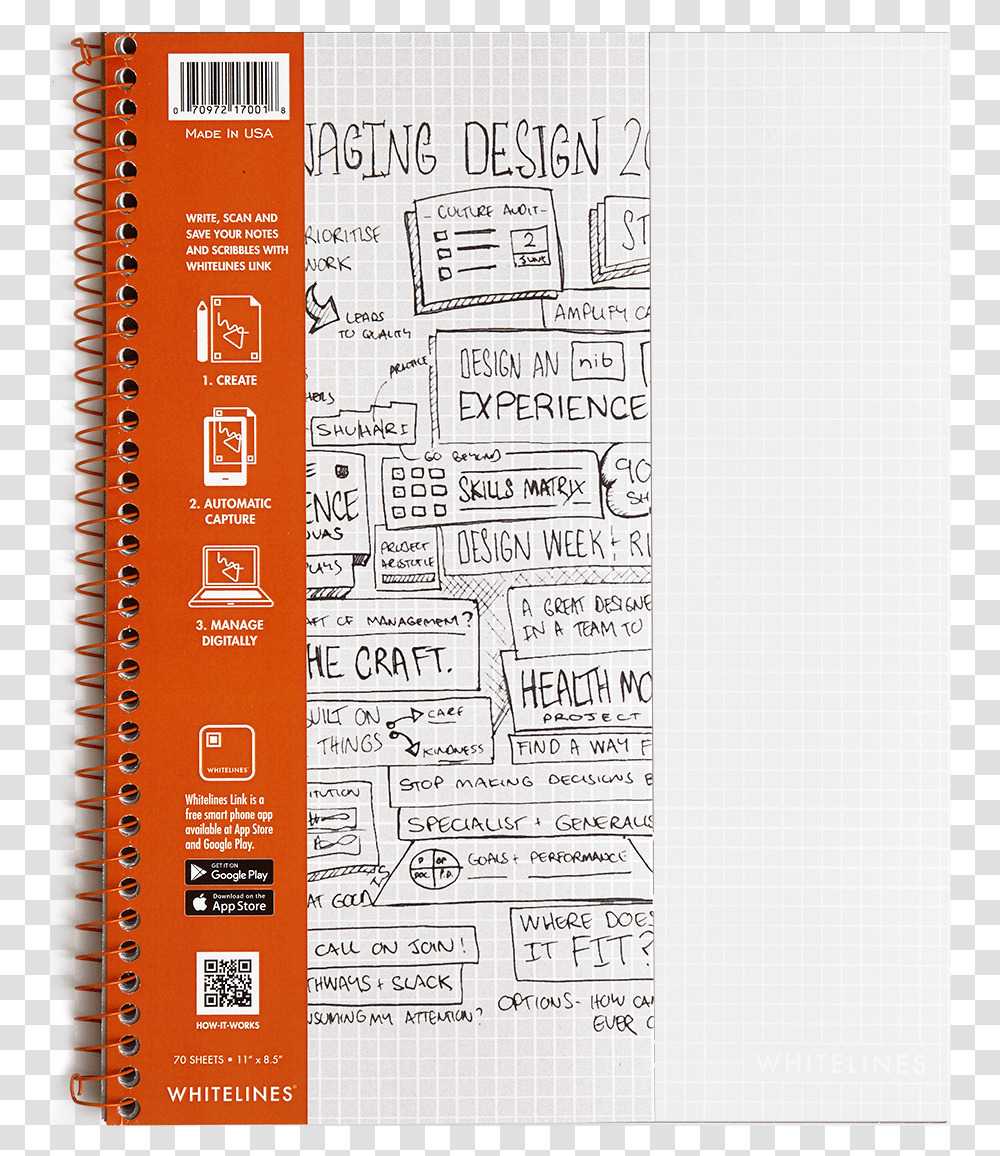 Whitelines Graph Notebook, Menu, Paper, Page Transparent Png