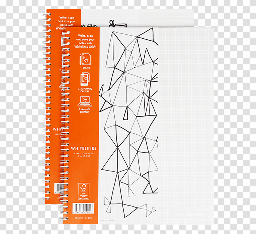 Whitelines Notebook A4 Squared Lined Or Dot Grid Paper Triangle, Plot, Diagram, Plan, Text Transparent Png