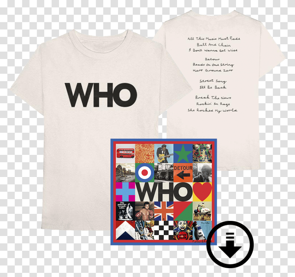 Who Album Logo T New Album Review, Clothing, Apparel, T-Shirt, Person Transparent Png