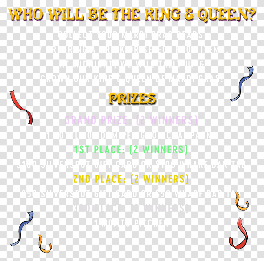 Who Will Be The King And Queen Of Mardi Gras Collect Calligraphy, Flyer, Poster, Paper, Advertisement Transparent Png