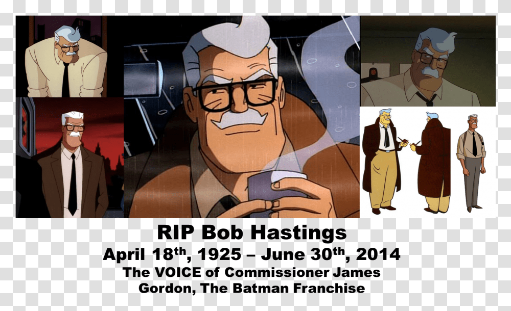 Who Will Light The Bat Signal Now Rest In Peace Bob Animated Series James Gordon, Person, Head, Face, Suit Transparent Png