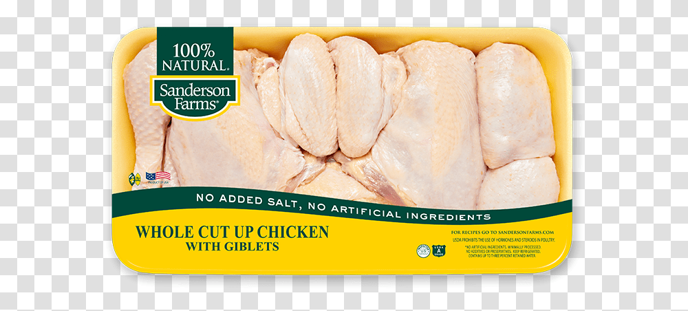 Whole Cut Up Chicken With Giblets And Neck Chicken Leg Quarters Package, Bread, Food, Animal, Bird Transparent Png