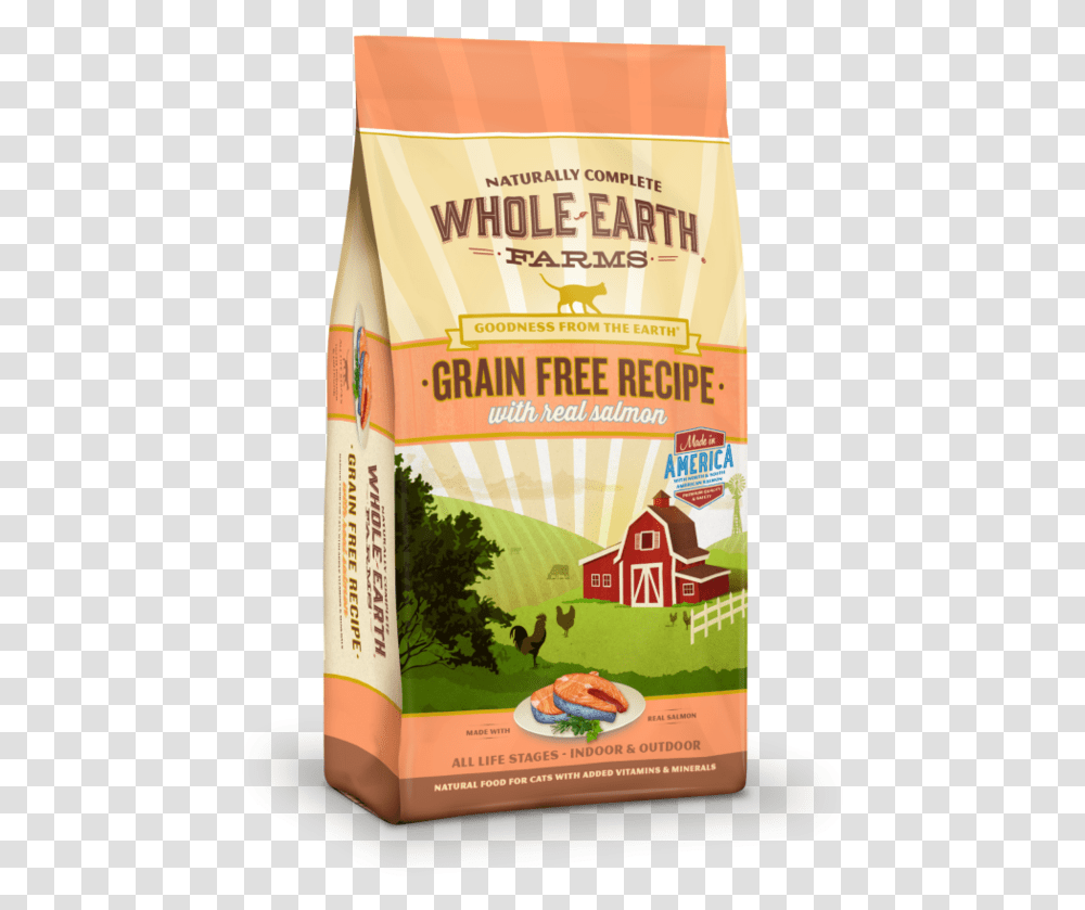 Whole Earth Farms Grain Free Real Salmon Recipe Dry Whole Earth Farms Cat Food Salmon, Book, Plant, Bowl, Mayonnaise Transparent Png