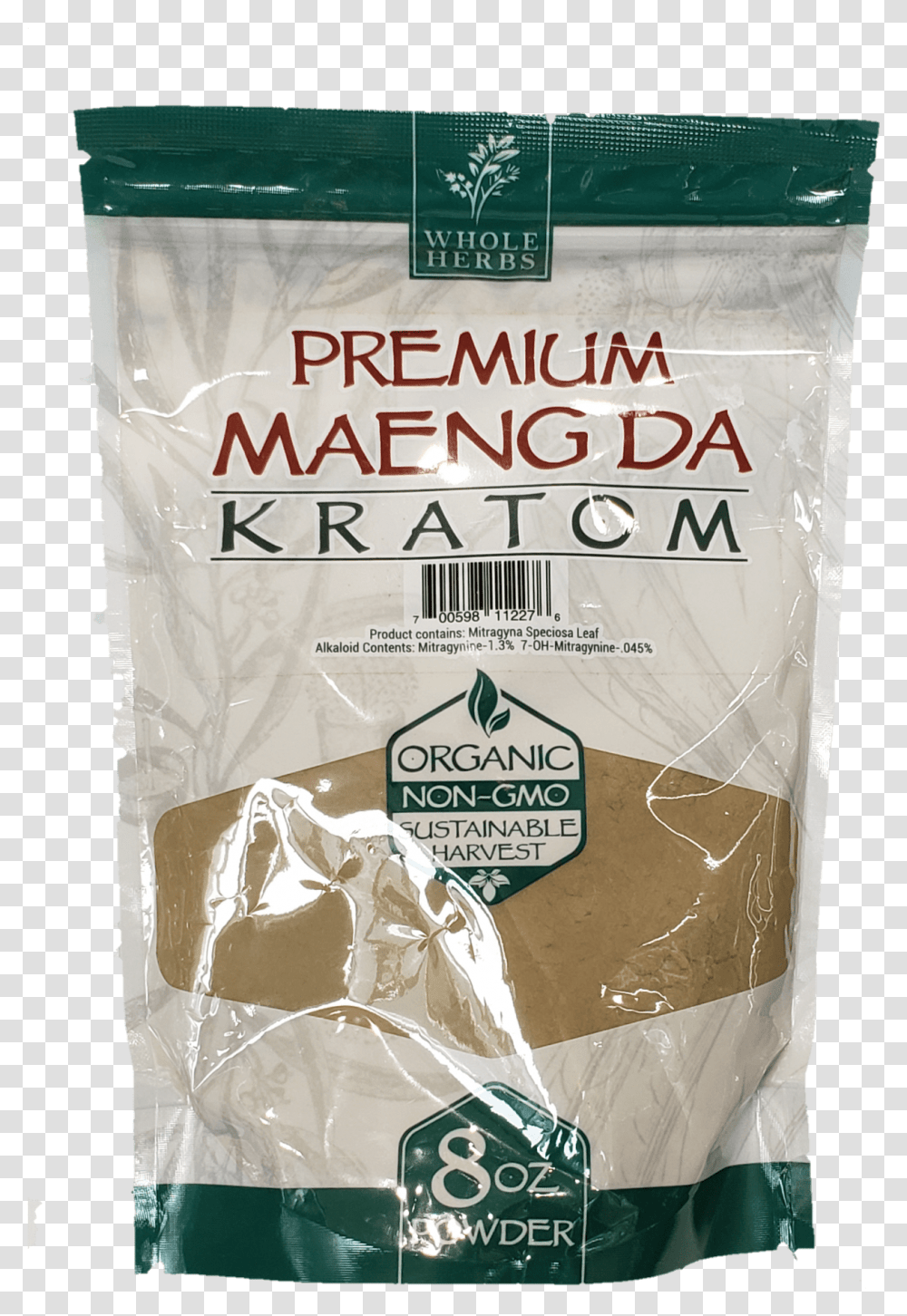 Whole Herbs Kratom Premium Maengda Maeng Da Vacuum Bag, Flour, Powder, Food, Plant Transparent Png