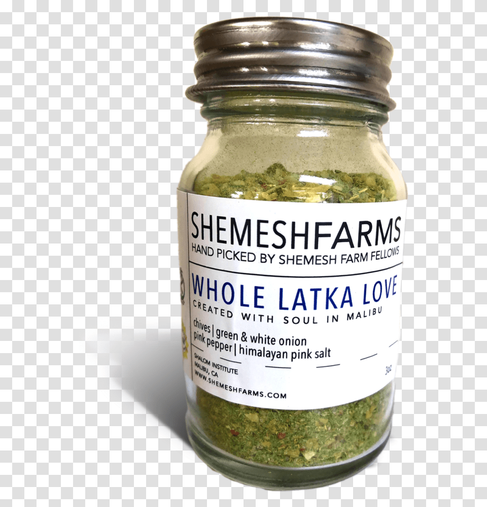Whole Latka Love 3 Oz Bottle, Plant, Jar, Food, Relish Transparent Png