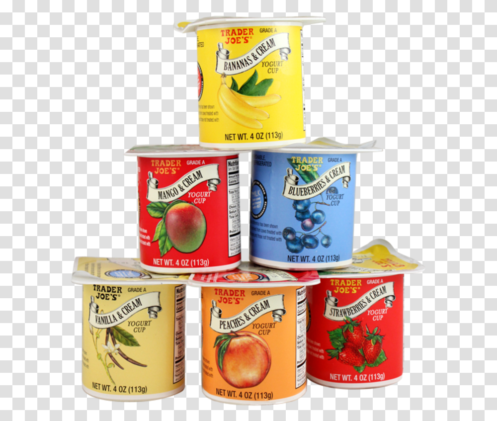 Whole Milk Yogurt Cups Trader Joe's Brand Yogurt, Dessert, Food, Tin, Can Transparent Png