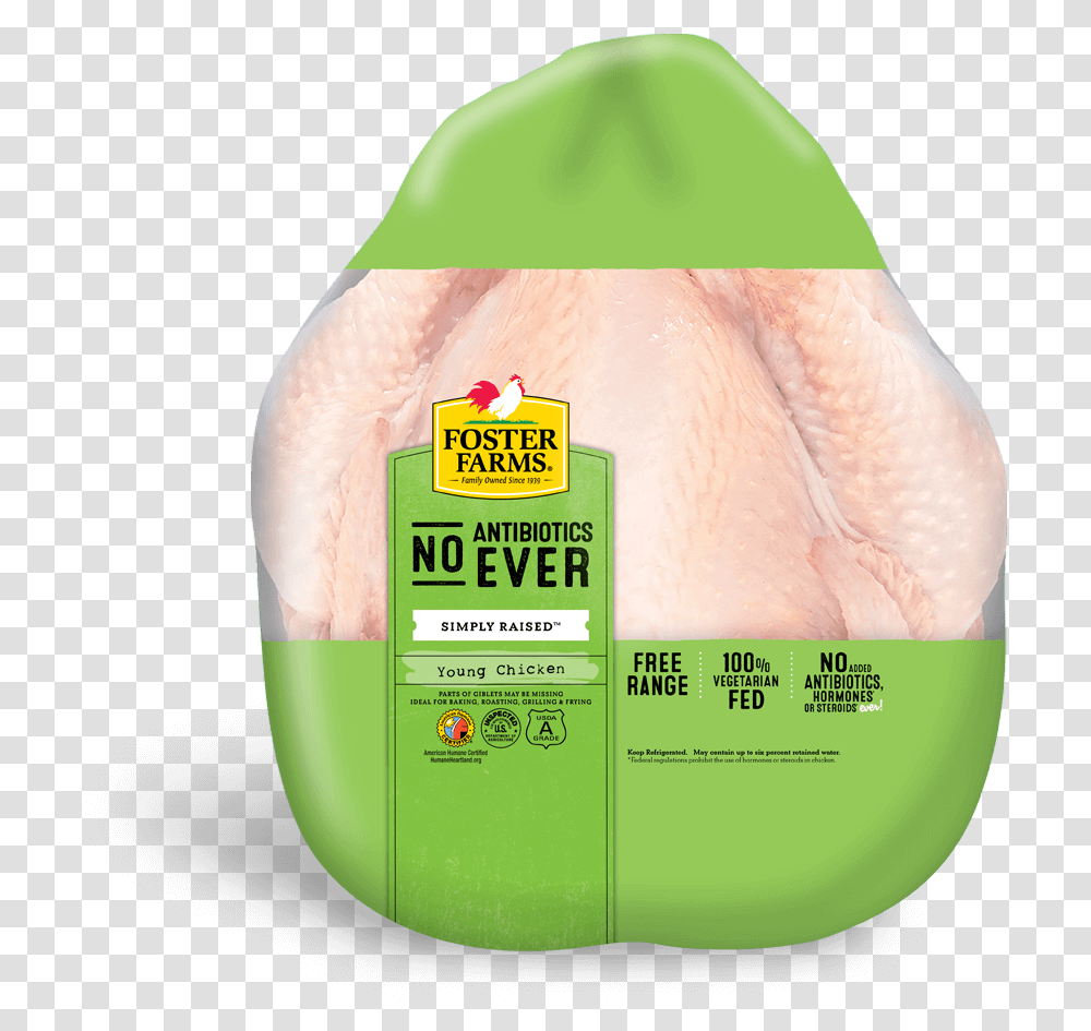Whole Young Chicken With No Antibiotics Ever Antibiotic Free Chicken, Ham, Pork, Food, Person Transparent Png