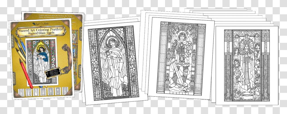 Wholesale Angels In Stained Glass Coloring Portfolio Catholic Wholesale Stained Glass Portfolio, Drawing, Doodle, Sketch Transparent Png