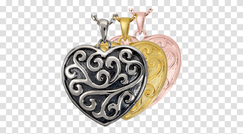 Wholesale Cremation Jewelry Scrollwork Filigree Heart Locket, Pendant, Accessories, Accessory, Person Transparent Png