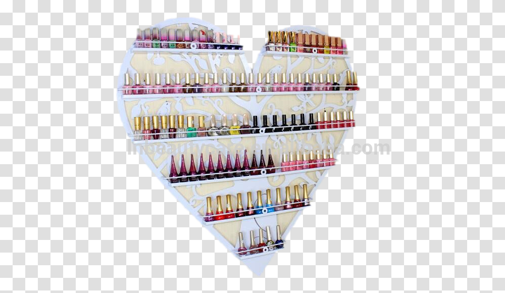 Wholesale Iron Hearted Wall Nail Gels Bottle Display Shelf, Crib, Furniture, Racket, Tennis Racket Transparent Png