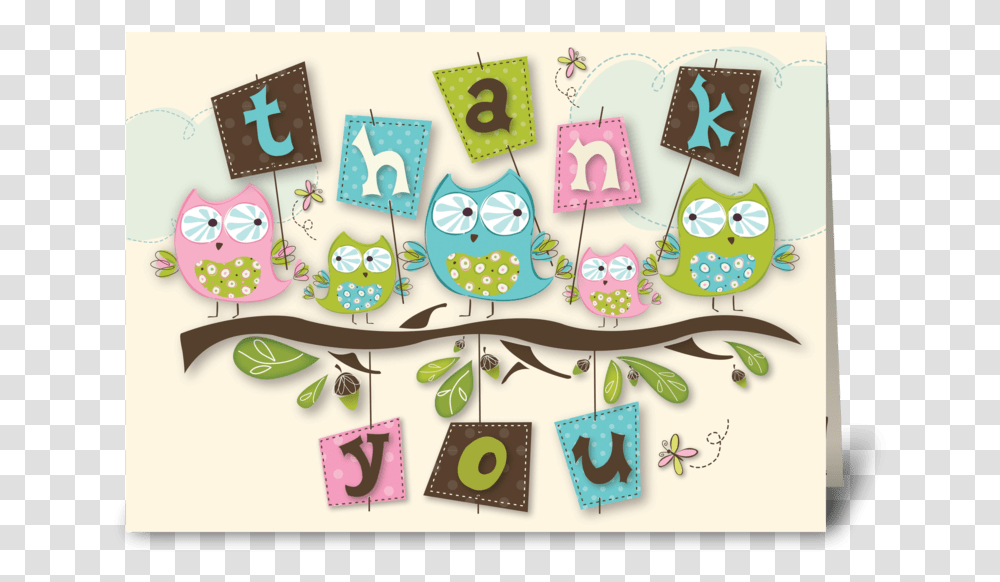 Whoo S Cute Thank You Card Greeting Card Thank You Cute Card, Number, Alphabet Transparent Png
