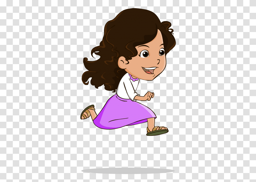 Why Girl Running Cartoon, Hair, Person, Human, Female Transparent Png