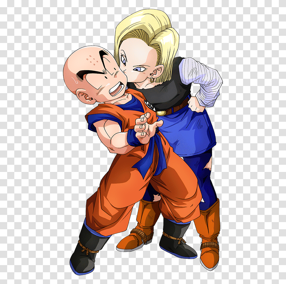 Why Is Krillin's Size So Inconsistent In Dragon Ball Super Android 18 And Krillin Dokkan, Comics, Book, Manga, Person Transparent Png