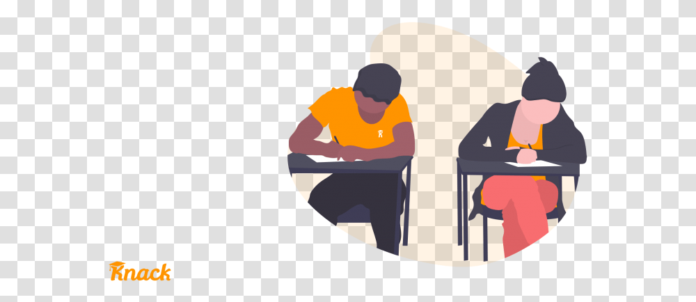 Why Peer Learning Is Essential To A Modern College Cartoon Students At Desks, Sitting, Furniture, Outdoors, Reading Transparent Png
