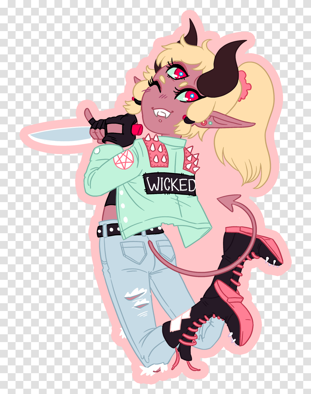 Wicked Demon Sticker, Person, Frisbee Transparent Png