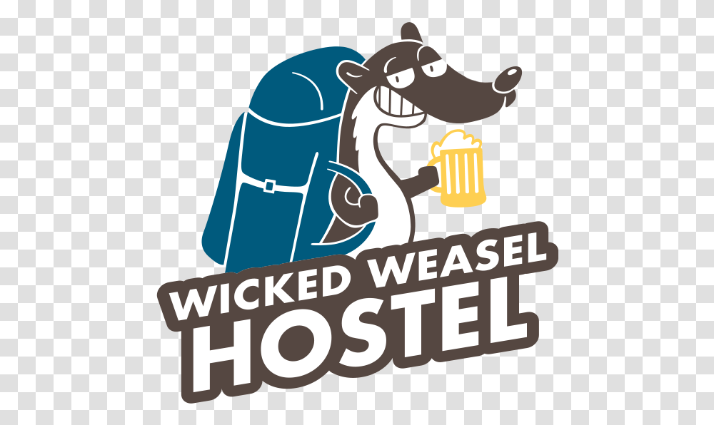 Wicked Weasel Hostel Illustration, Text, Outdoors, Animal, Mammal Transparent Png
