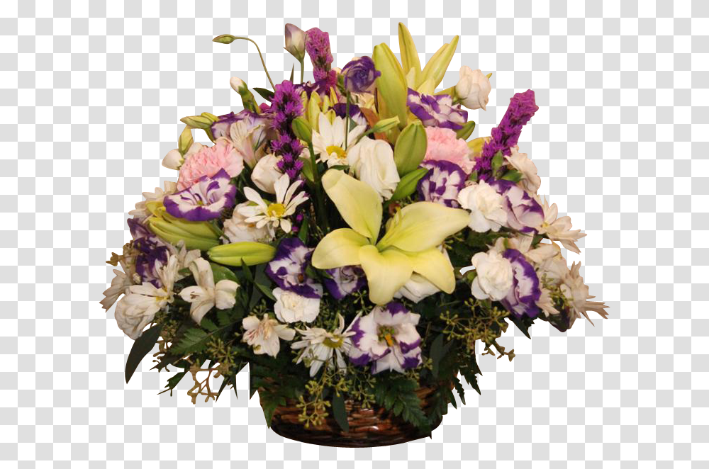 Wicker Basket Mixed Flower Small Bouquet, Plant, Flower Bouquet, Flower Arrangement, Blossom Transparent Png