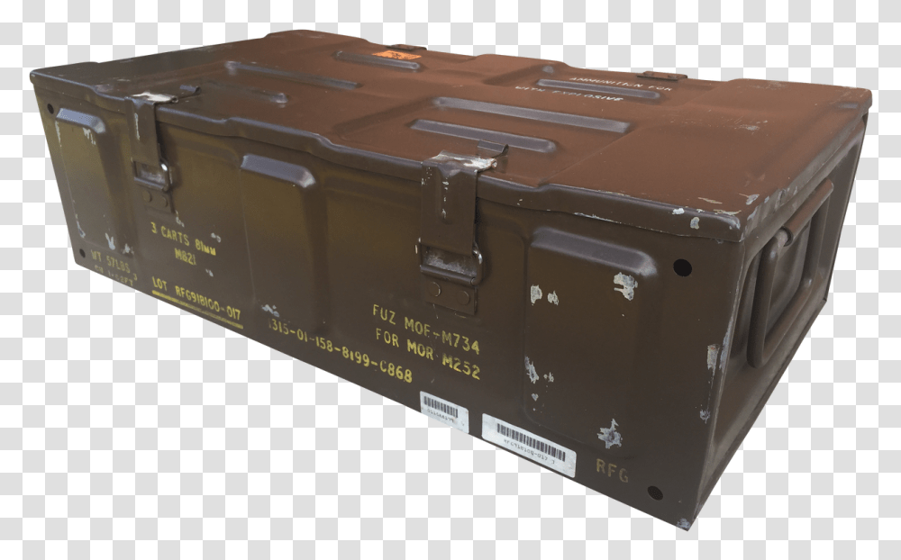 Wide 81mm Mortar Ammo Can, Box, Shipping Container, Transportation, Vehicle Transparent Png