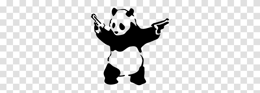 Wide Banksy Gangster Panda Decal Sticker Vinyl Street Art, Gray, World Of Warcraft Transparent Png