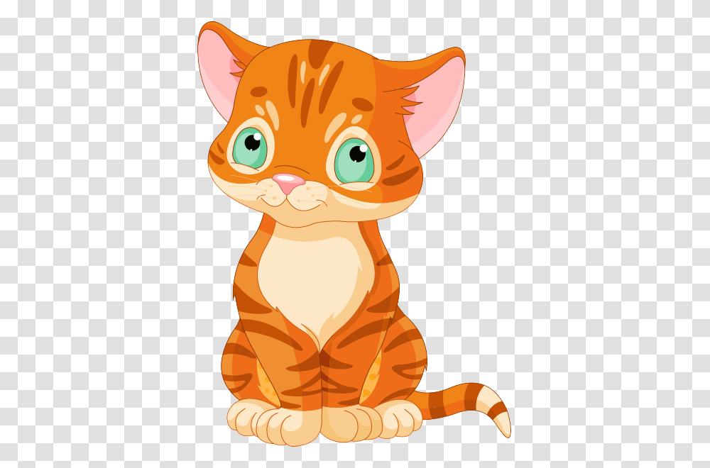 Wide Eyes Orange Cat Cartoon, Mammal, Animal, Wildlife, Pig Transparent Png