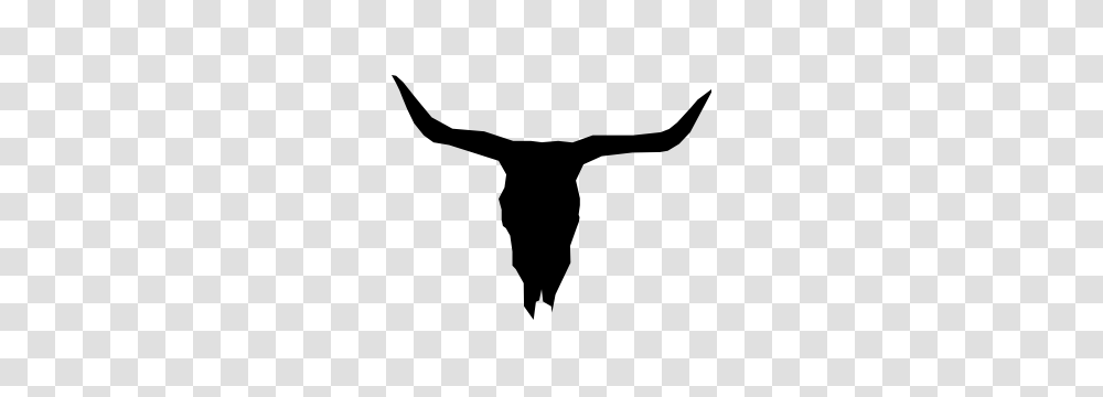 Wide Horned Bull Cow Skull Sticker, Silhouette, Person, Human, Stencil Transparent Png