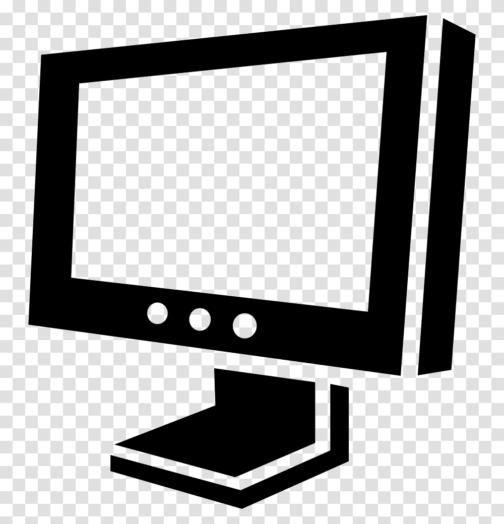 Widescreen Monitor In Perspective Icon Free Download, Electronics, Display, Computer, LCD Screen Transparent Png