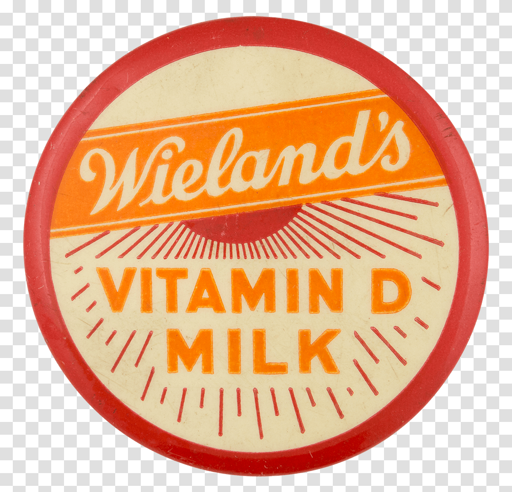 Wieland S Vitamin D Milk Advertising Button Museum Circle, Label, Logo Transparent Png