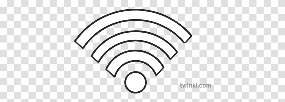 Wifi Logo Symbol Icon Ks3 Ks4 Black And White Illustration Line Art, Spiral, Coil, Mailbox, Letterbox Transparent Png