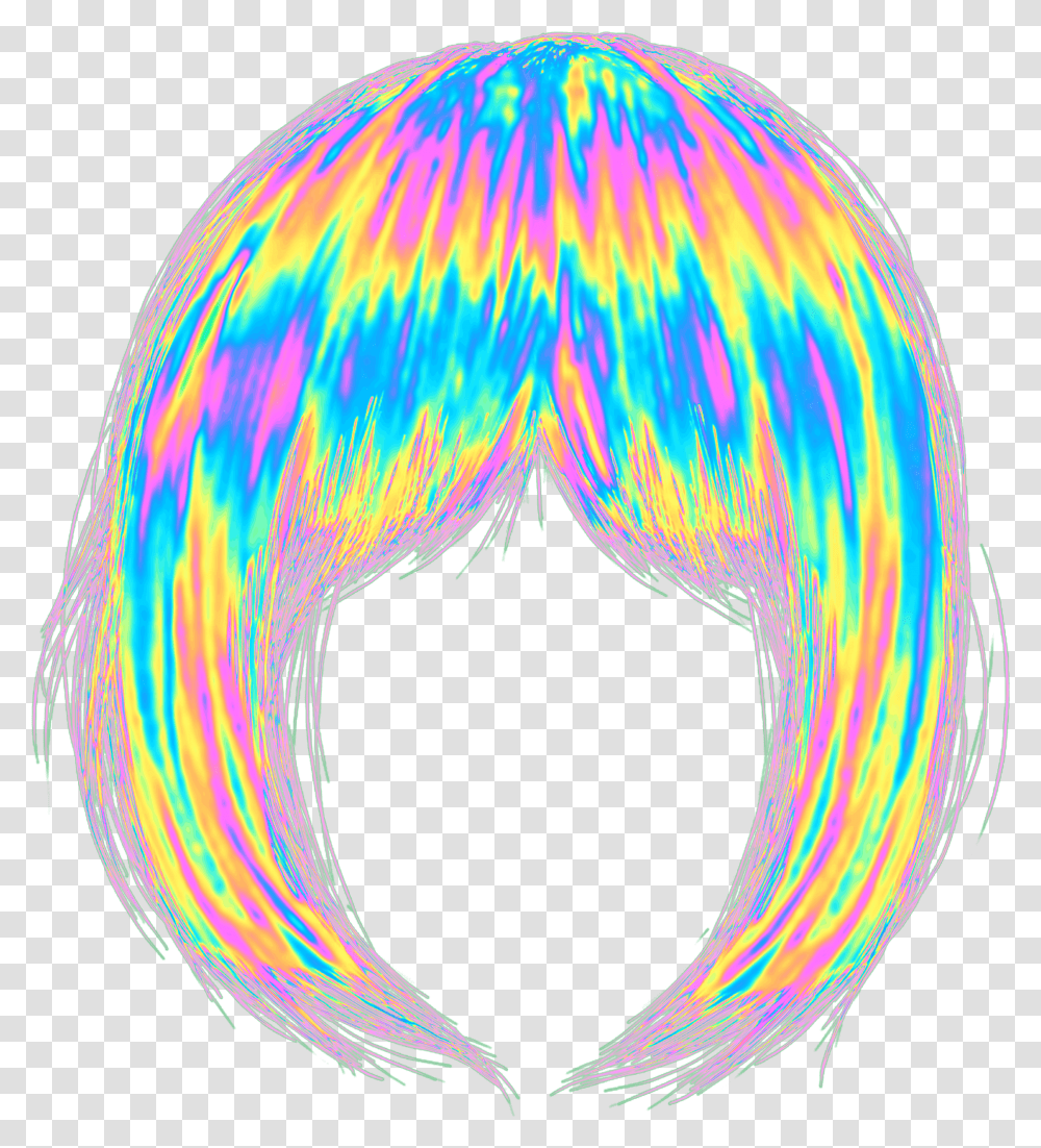 Wig Hair Holographic Sticker By Dinaaaaaah Circle, Ornament, Pattern, Fractal, Balloon Transparent Png