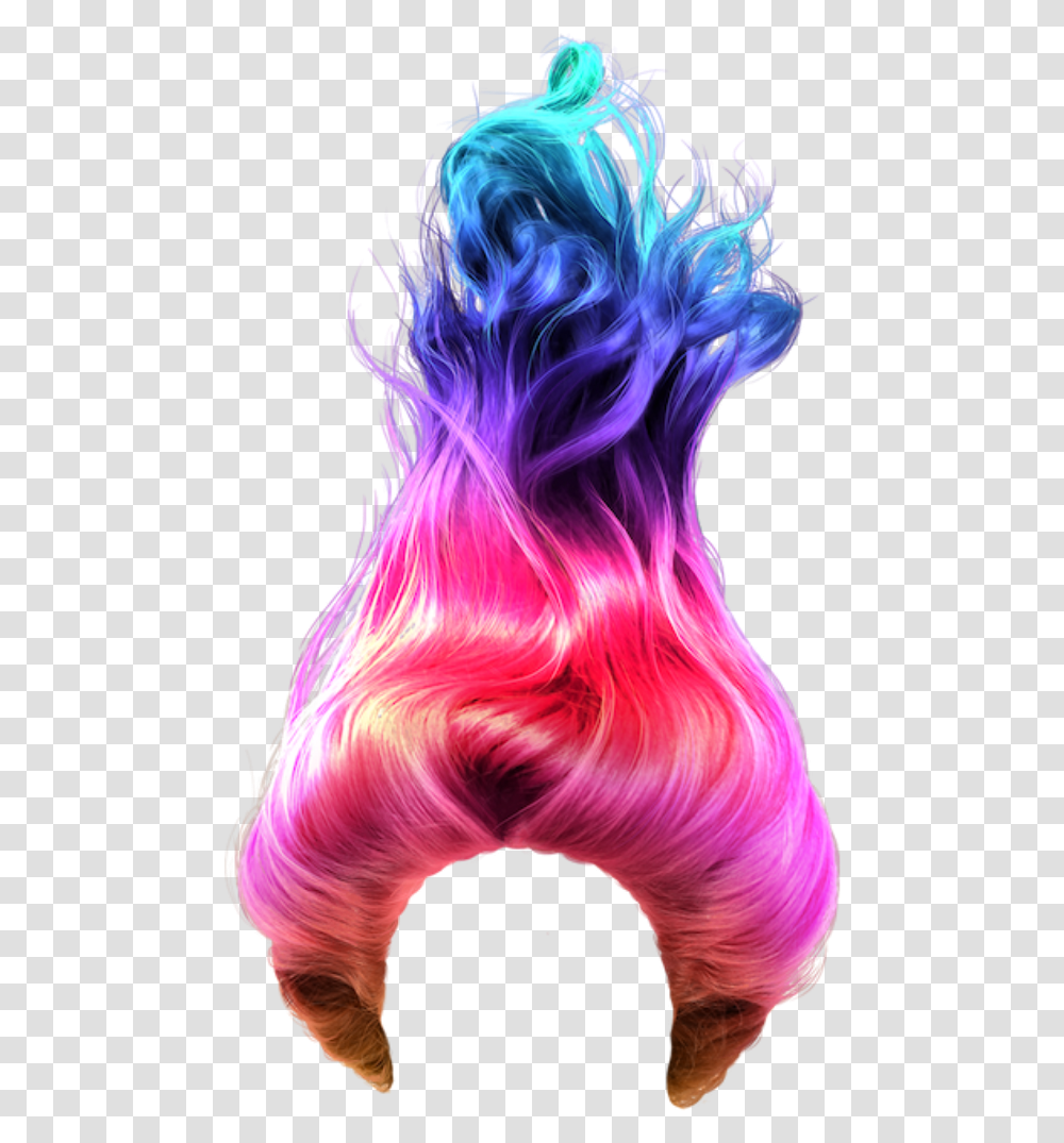 Wig Hair Rainbow Rainbowhair Arcoiris Cabelocolorido Rainbow Wig Background, Purple, Dye Transparent Png