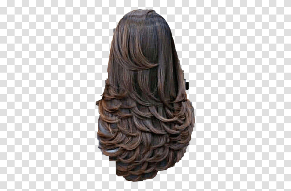 Wig Hair Waves Curls Brunette Longhair Freetoedit Hi Tech Salon In Rajkot, Person, Human, Scarf Transparent Png