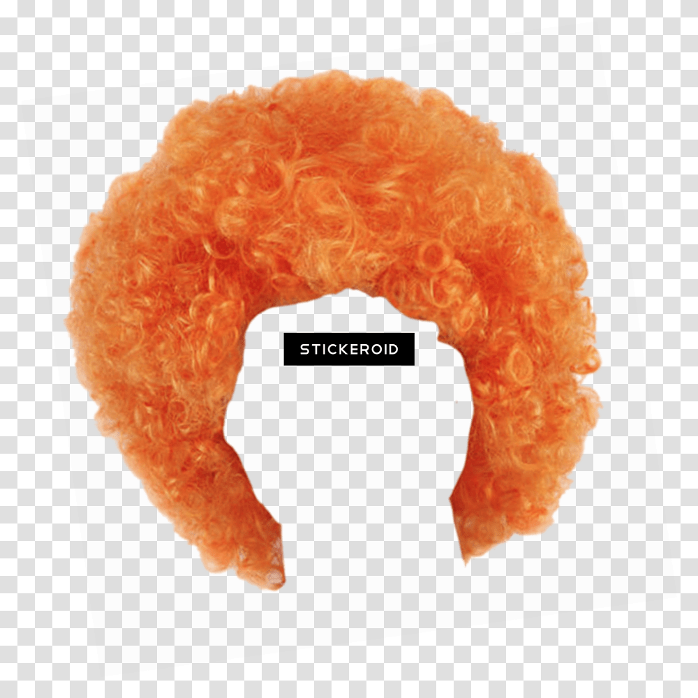 Wig Orange Curly Curly Afro Fancy Dress Wigs Funky Disco Background Clown Wig, Fungus, Hair, Costume, Text Transparent Png