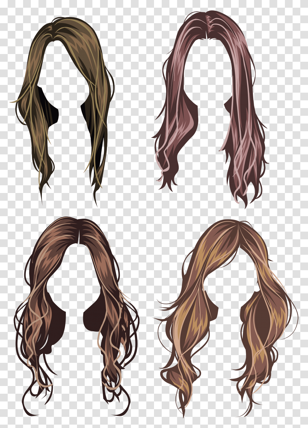 Wig, Person, Wood, Bronze, Long Sleeve Transparent Png