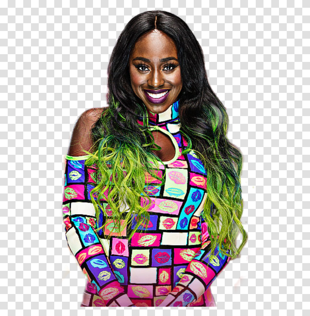 Wig Wwe 2k18 Roster Naomi, Person, Crowd, Face, Hippie Transparent Png