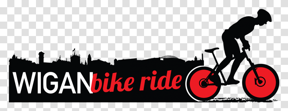 Wigan Bike Ride Silhouette, Text, Wheel, Alphabet, Symbol Transparent Png