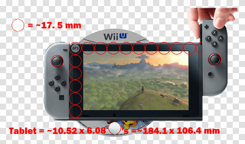 Wii U Disc Nintendo Switch Tablet Size Comparison Ars Switch Nintendo Wii U, Person, Electronics, Monitor, Screen Transparent Png
