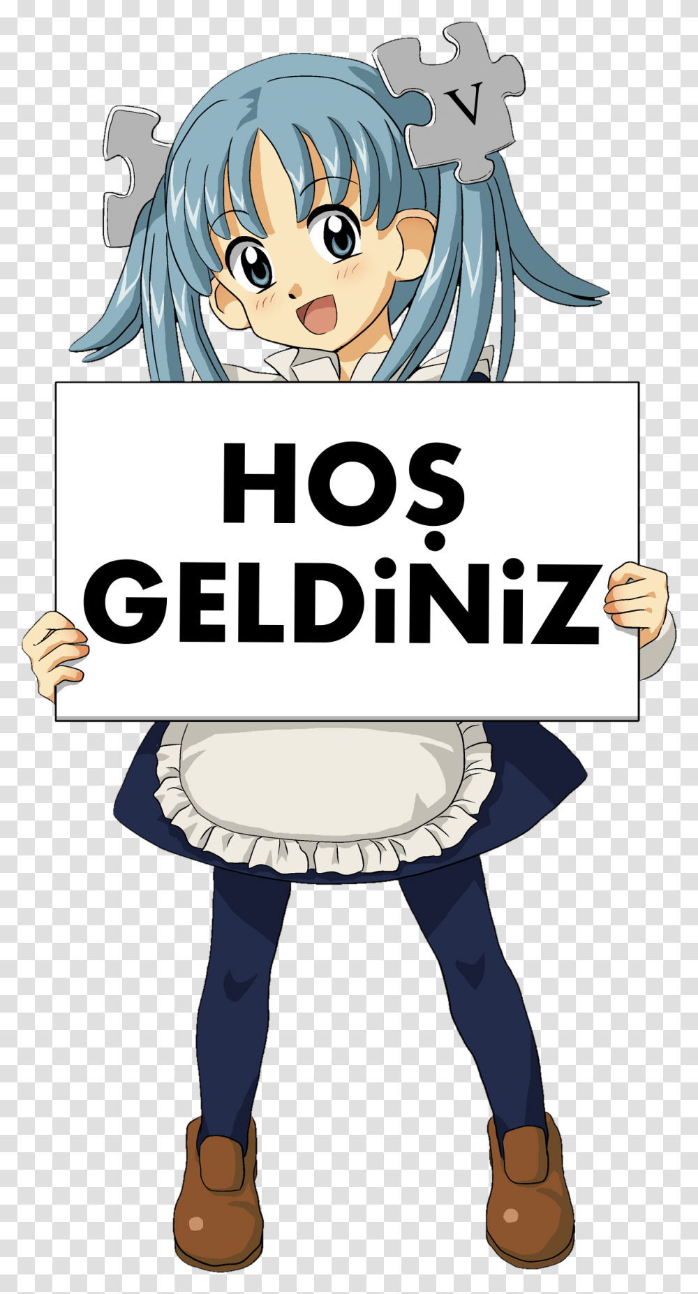 Wikipe Anime Girl Holding Sign, Text, Comics, Book, Person Transparent Png