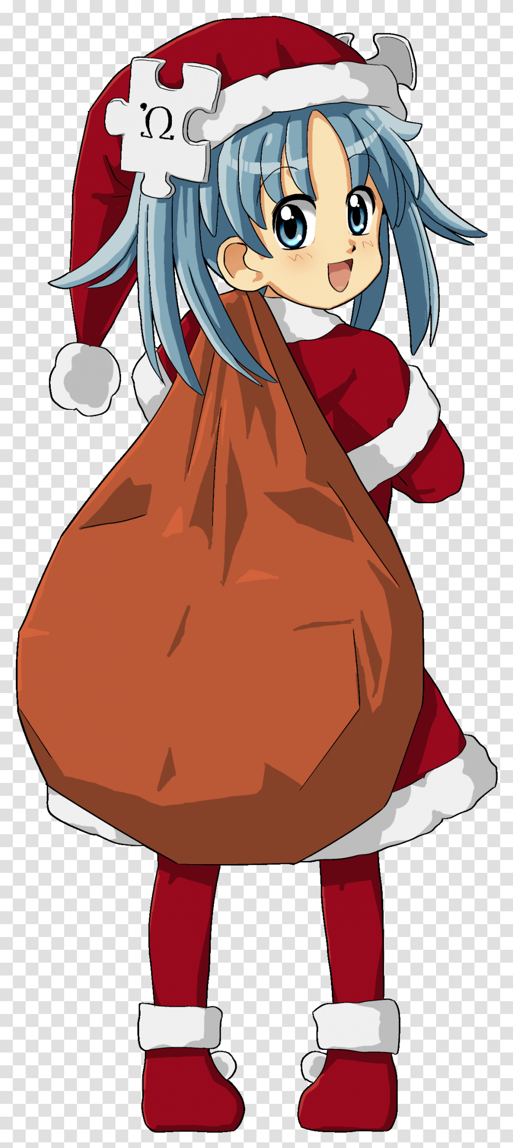 Wikipe Tan In Santa Costume Cartoon, Bag, Shopping Bag, Sack, Sweets Transparent Png