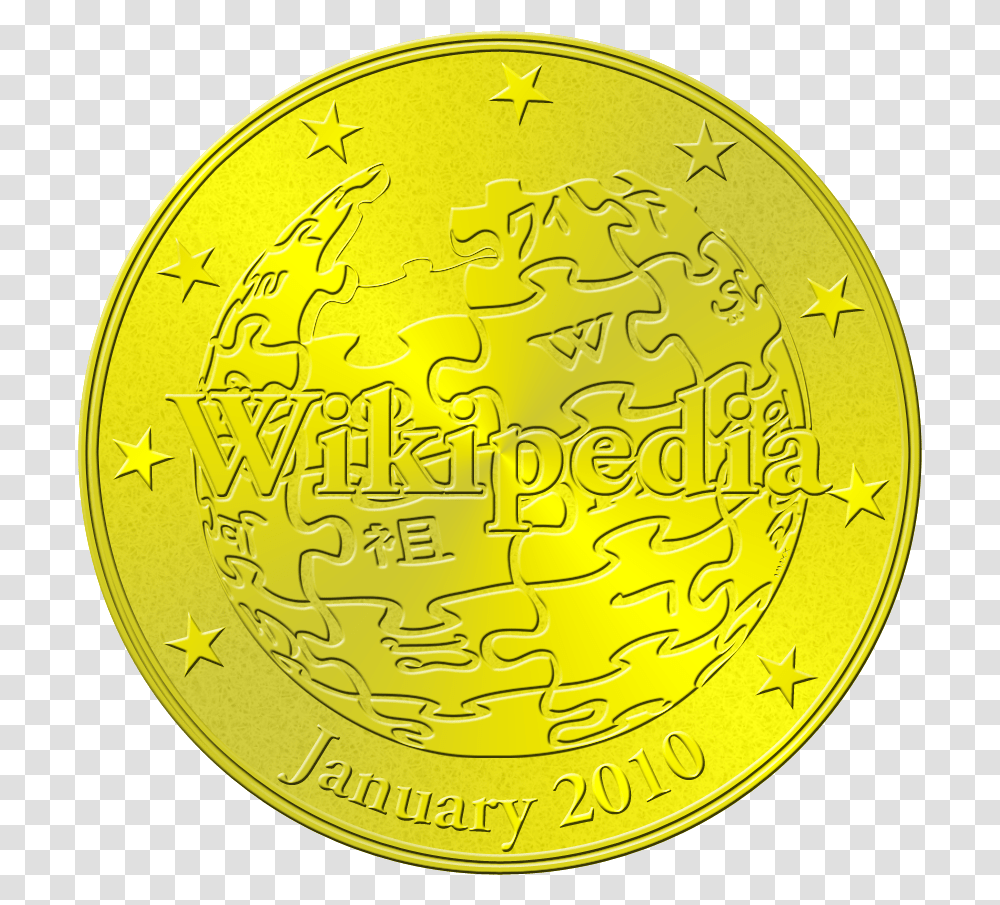 Wikipedia Birthday Coin Coin, Money, Word, Symbol, Text Transparent Png
