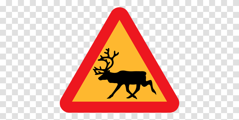 Wild Animal Traffic Sign Vector Clip Art, Road Sign, Antelope, Wildlife Transparent Png