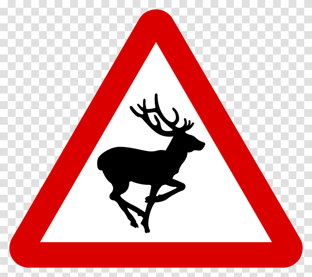 Wild Animals Road Sign, Triangle Transparent Png