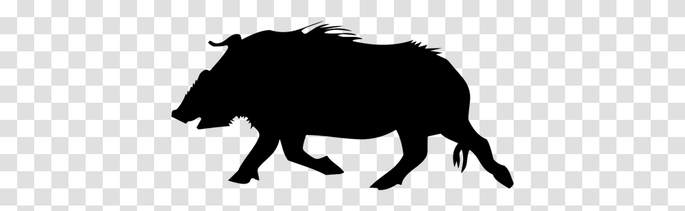 Wild Boar Silhouette, Gray, World Of Warcraft Transparent Png