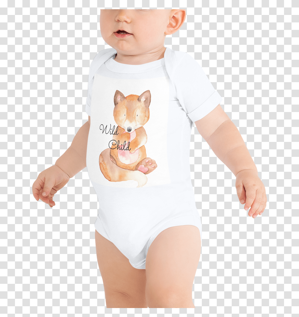 Wild Child Fox Unisex Baby Body Suit Infant Bodysuit, Person, Human, Newborn Transparent Png