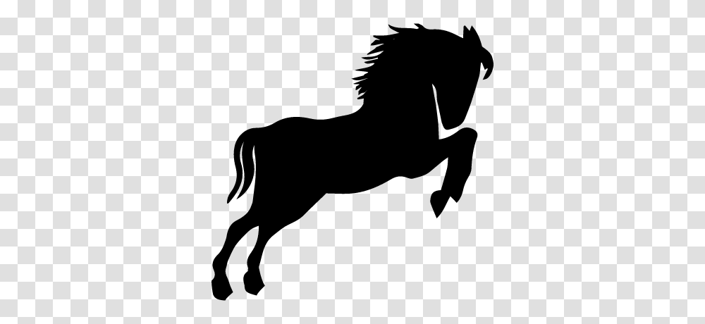 Wild Horse Black Silhouette Looking To Right Standing On Back Paws, Gray, World Of Warcraft Transparent Png